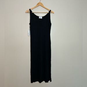 Revolve X Callahan Black Knit Midi Dress with Slit Size Large